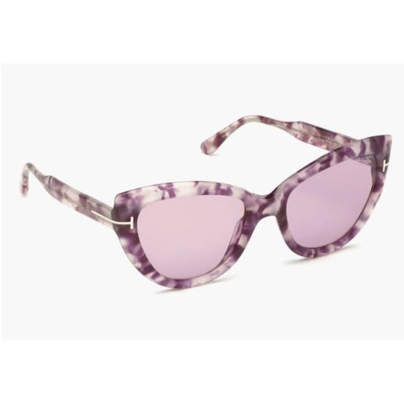 Tom Ford 55mm Cat Eye Sunglasses havana Violet - Picture 5 of 13